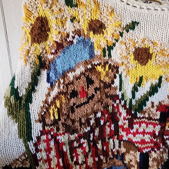 Vintage Heirloom Collectibles 1996 Harvest Knit Sweater Women’s Large 3D Pumpkin - Picture 2 of 10